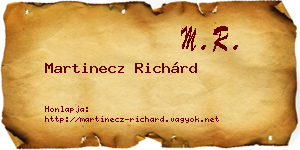 Martinecz Richárd névjegykártya