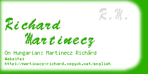 richard martinecz business card